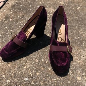 Sam Edelman chucky velvet heels